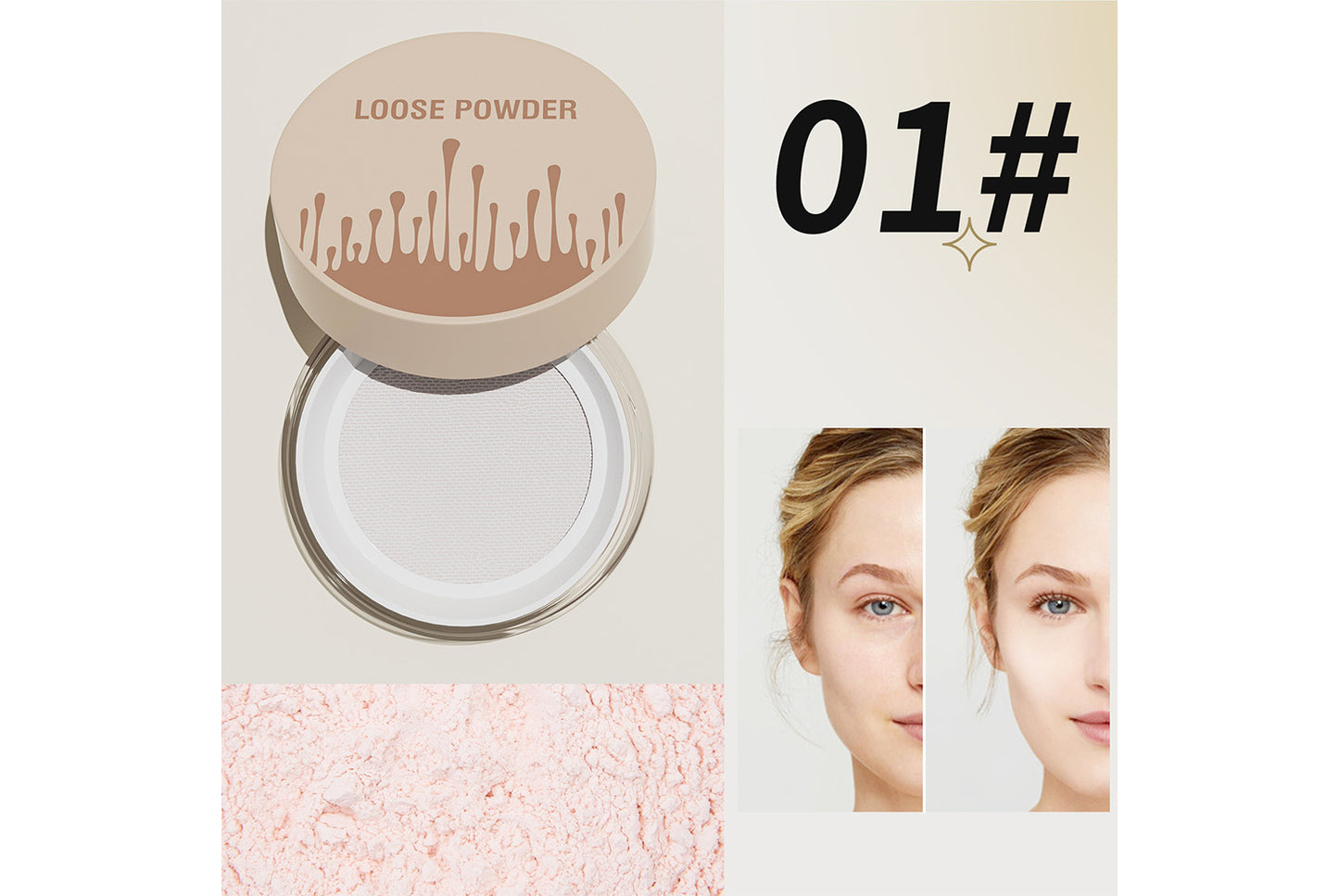 **Natural Concealing &amp; Oil-Control Setting Powder (5-Color Set)**