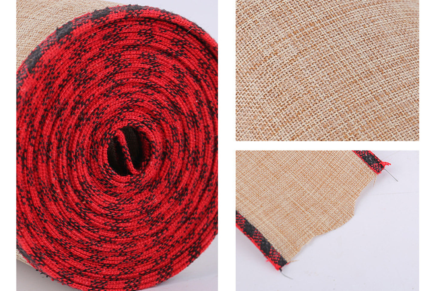 Christmas Linen Plaid Ribbon - DIY Gift Wrapping Decorative Ribbon