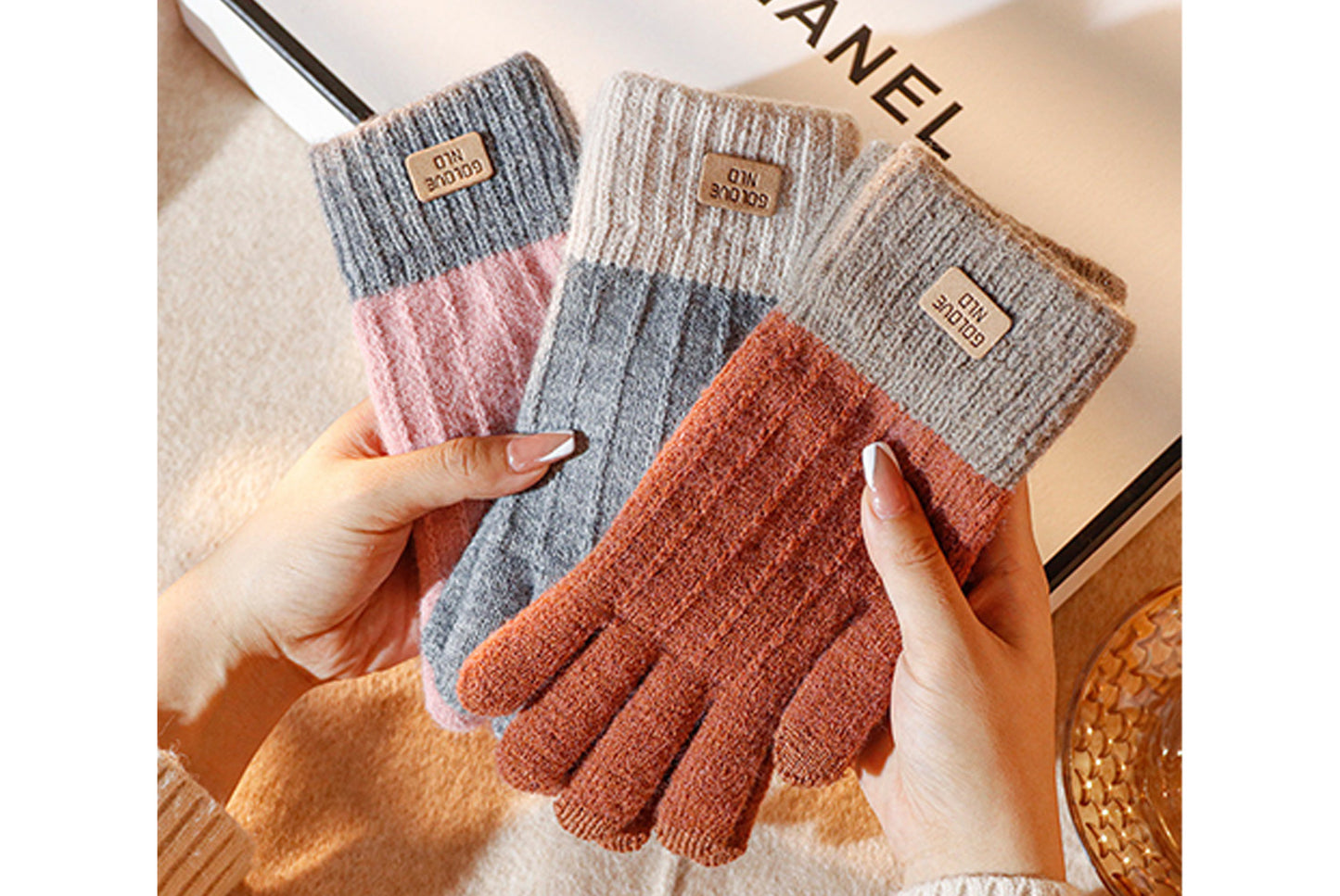 Thickened Alpaca Wool Touchscreen Gloves for Autumn/Winter