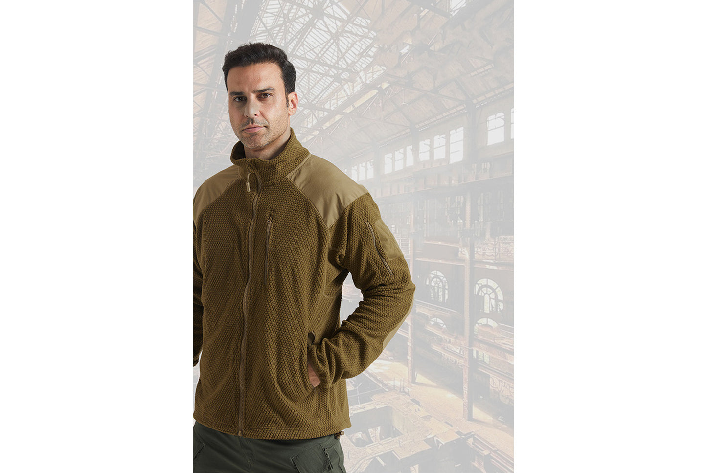 **Men's Tactical Fleece Jacket Stand Collar Liner**