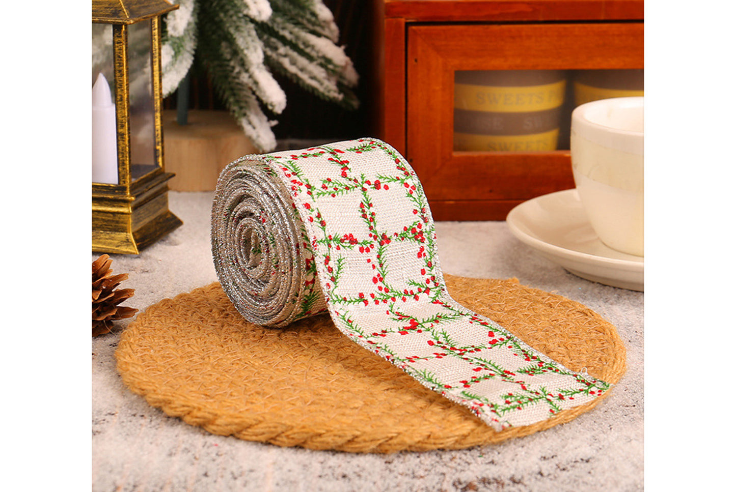 Christmas Plaid Ribbon Roll - Gift Wrapping Decorative Ribbon