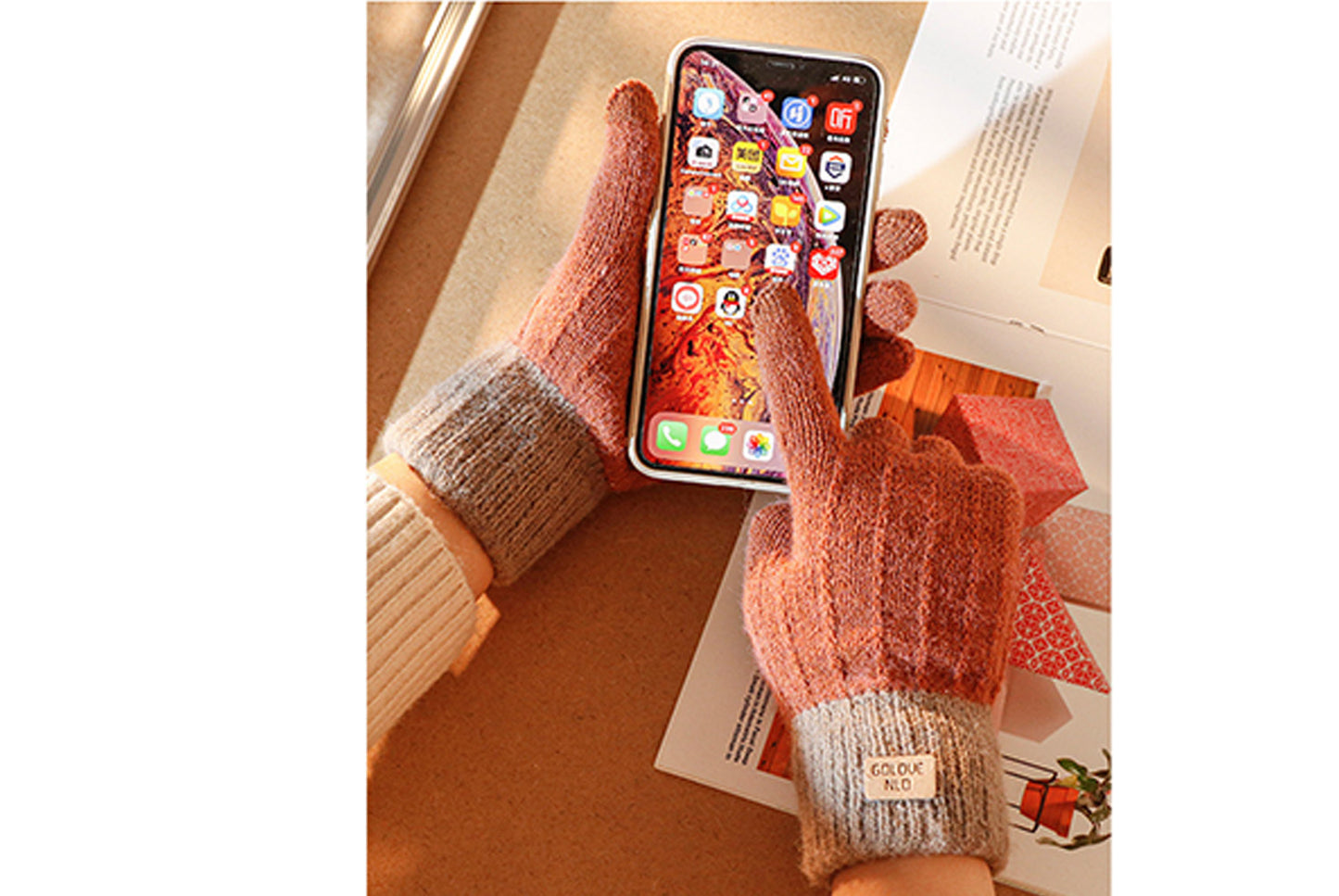 Thickened Alpaca Wool Touchscreen Gloves for Autumn/Winter