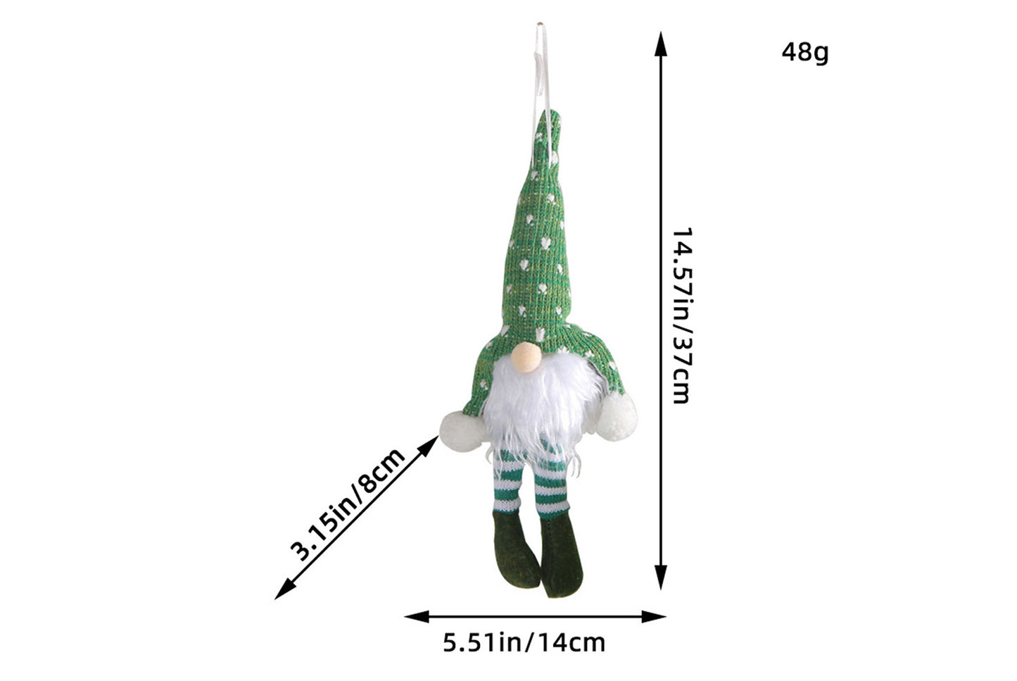 Christmas Forest Old Man Pendant - Knitted Hat Seated Faceless Doll Decoration