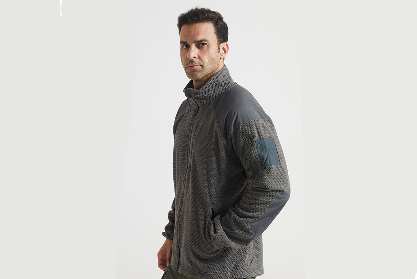 **Men's Tactical Fleece Jacket Stand Collar Liner**