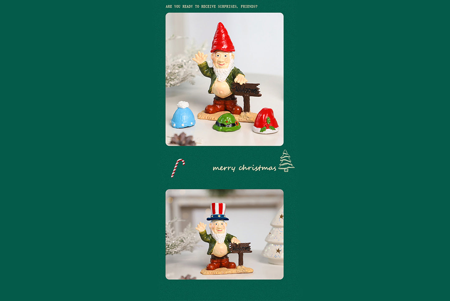 DIY Christmas Garden Elf Gnome Resin Ornament