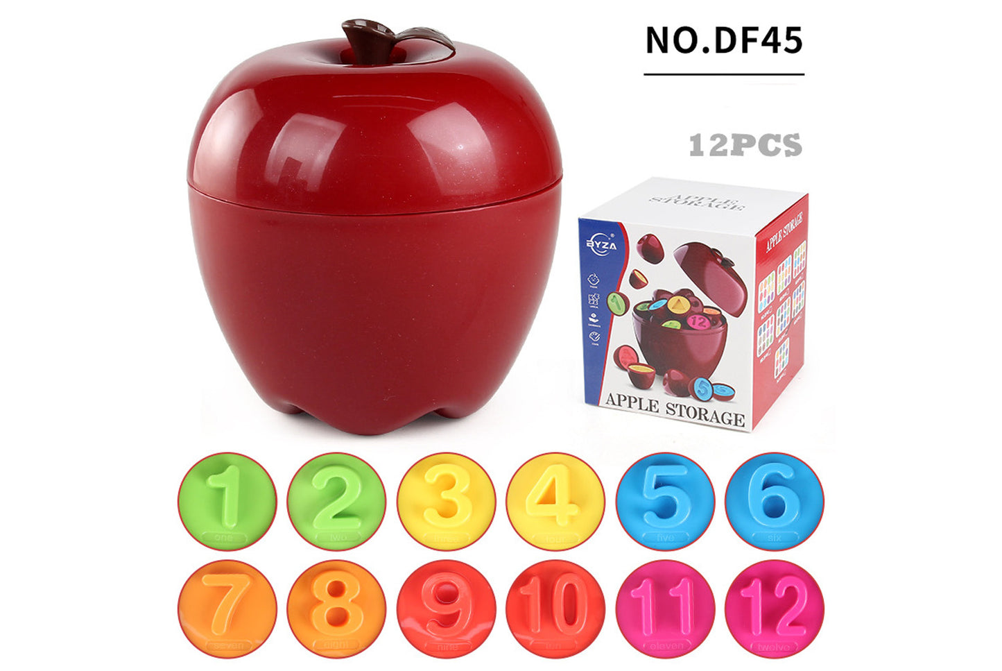**Apple-Shaped Matching Box - Early Education Color Recognition Puzzle Set**