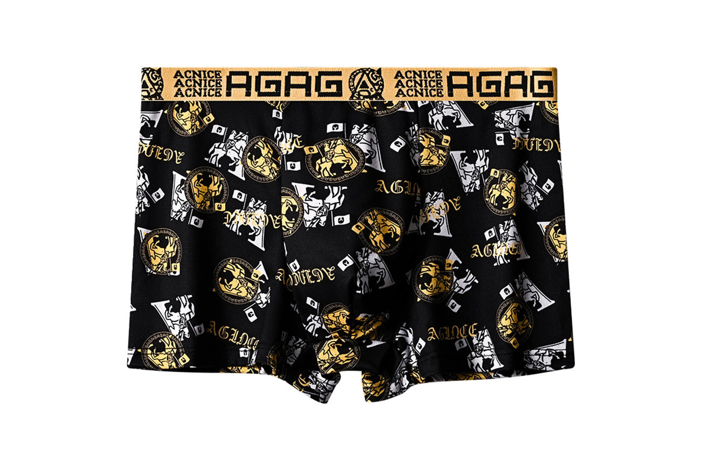4-Pack - Black and Gold Men's Boxer Briefs