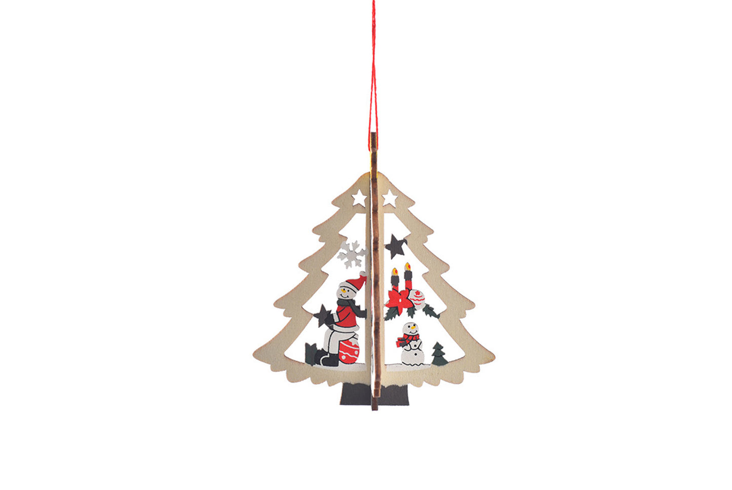 **Christmas Wooden Ornament Set - Multiple 3D Decorations**