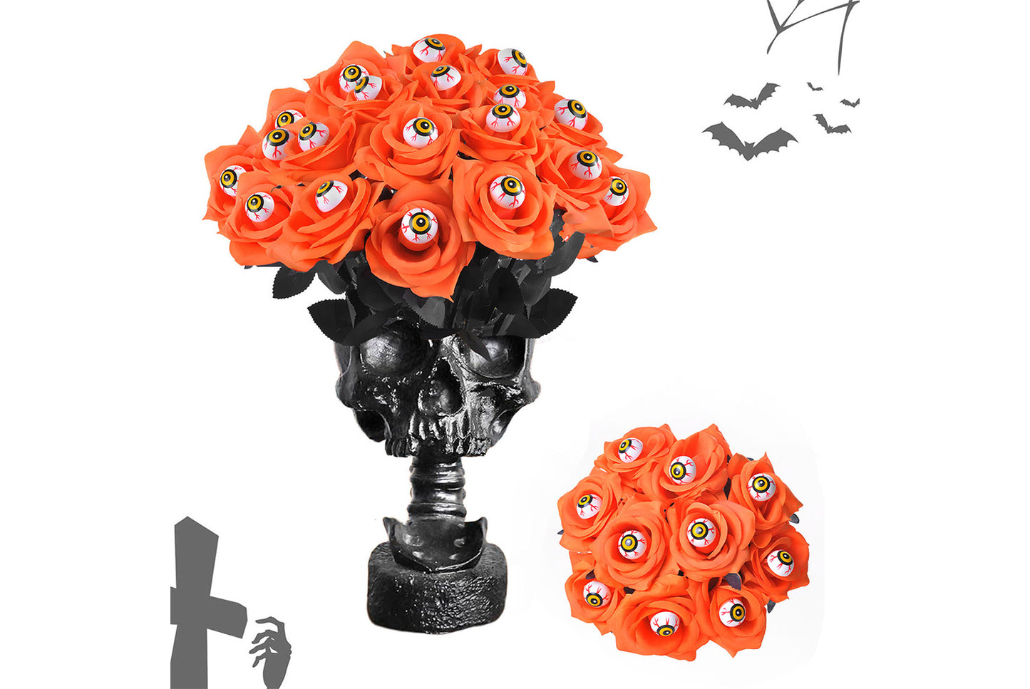 Halloween Scary Rose Decorations (10-Pack)