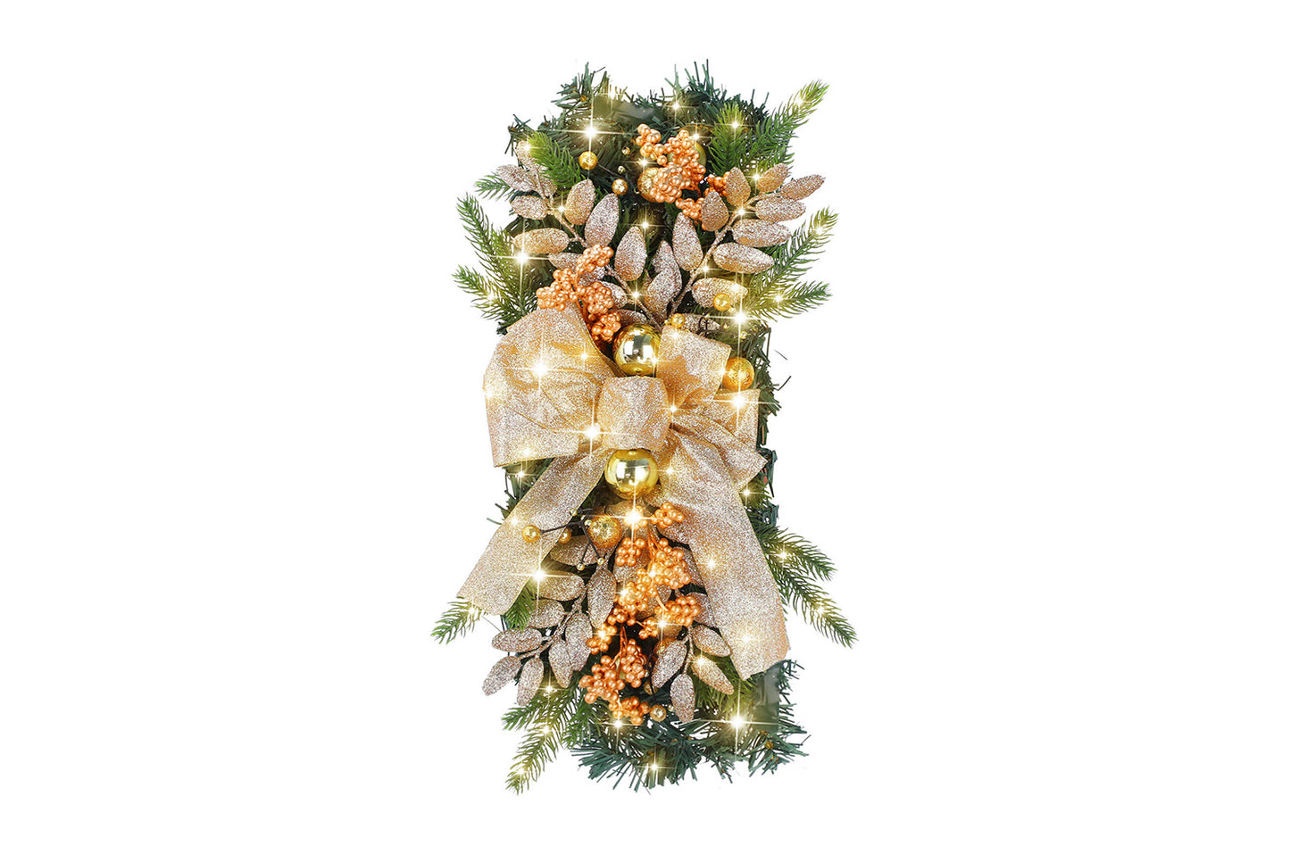 **Christmas LED Wreath - Rattan Door Curtain Decorative Hanging**