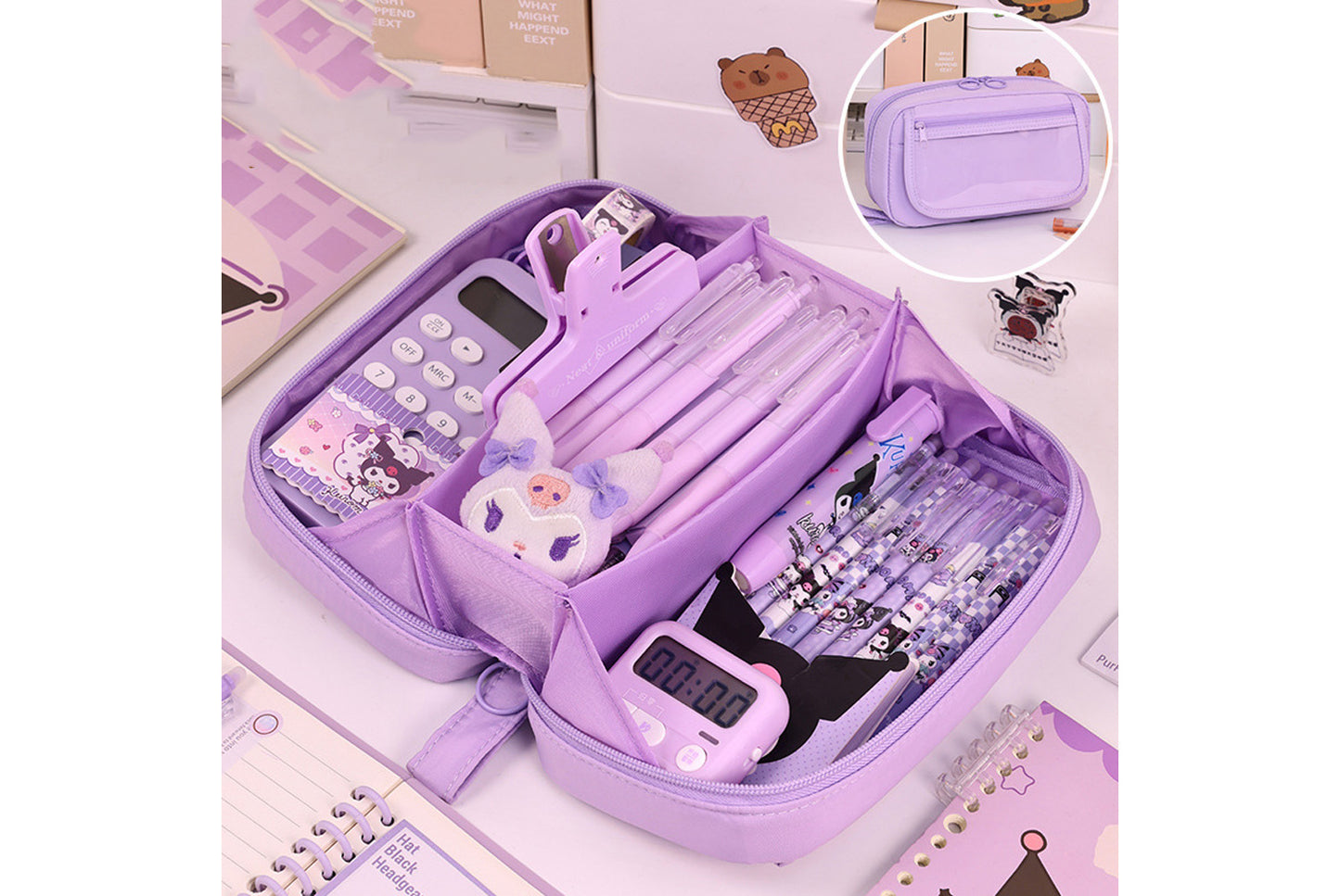 Large Capacity Flip-Top Pencil Case