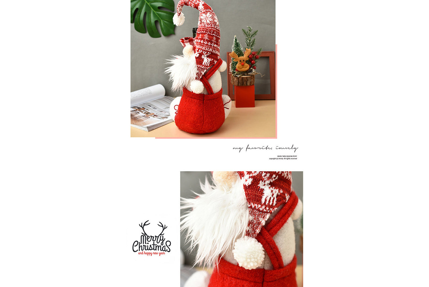 Christmas Faceless Doll Wine Bottle Holder