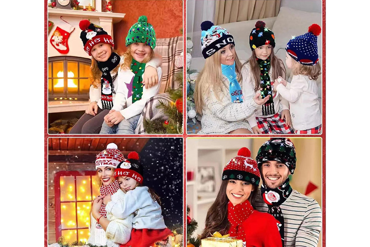 Christmas LED Jacquard Hat and Scarf Set