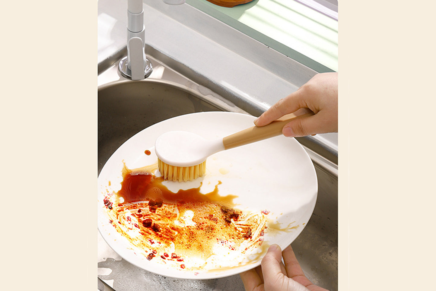 Non-stick dishwashing artifact