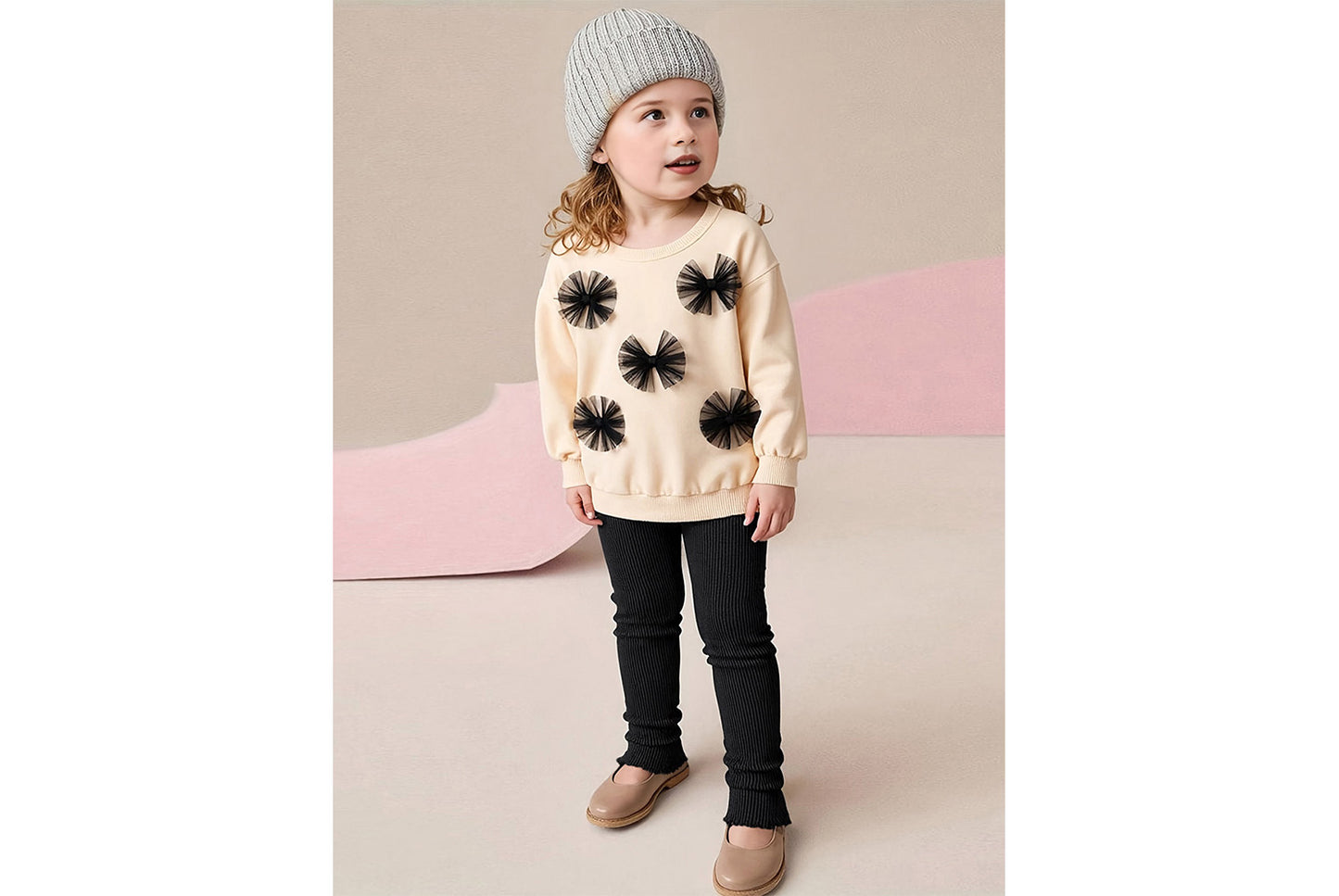 **Girls' Long-Sleeved Top and Pants Set - Cute Baby Clothing**