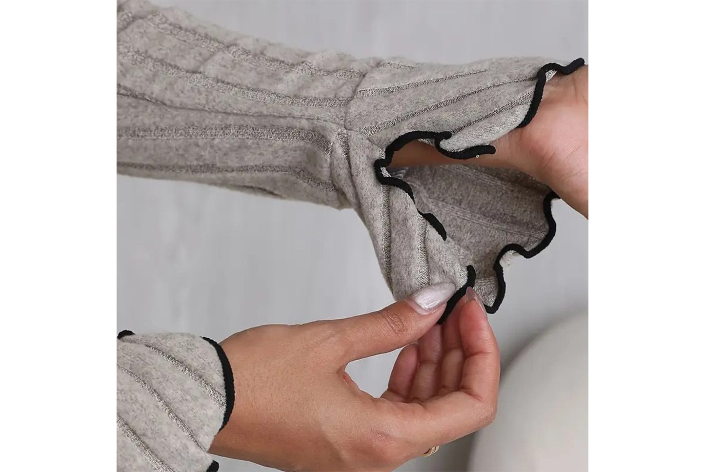 **Bow Tie Lapel Long-Sleeved Pajama Set + Two-Piece Pants for Women**