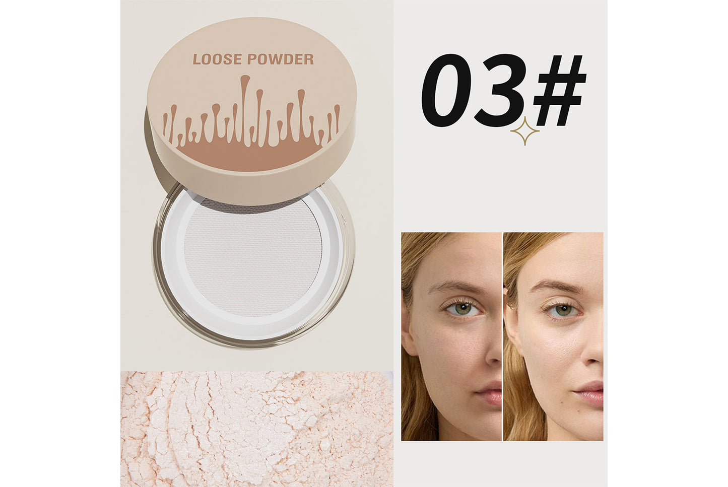 **Natural Concealing &amp; Oil-Control Setting Powder (5-Color Set)**