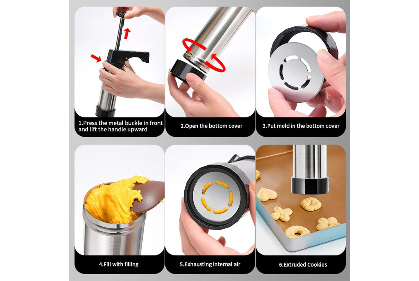 Stainless Steel Cookie Gun