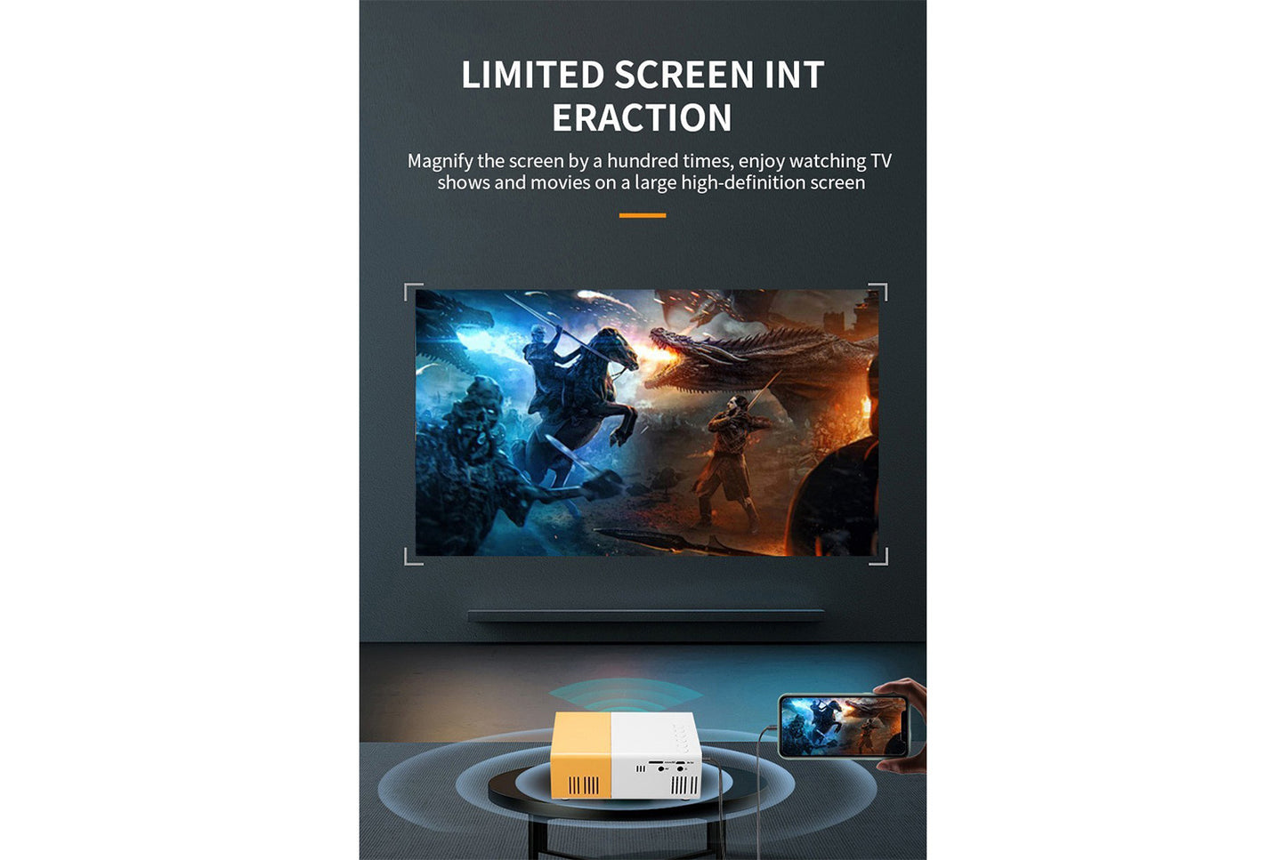 **Wired Screen Mirroring Home Projector (UK Standard Plug)**