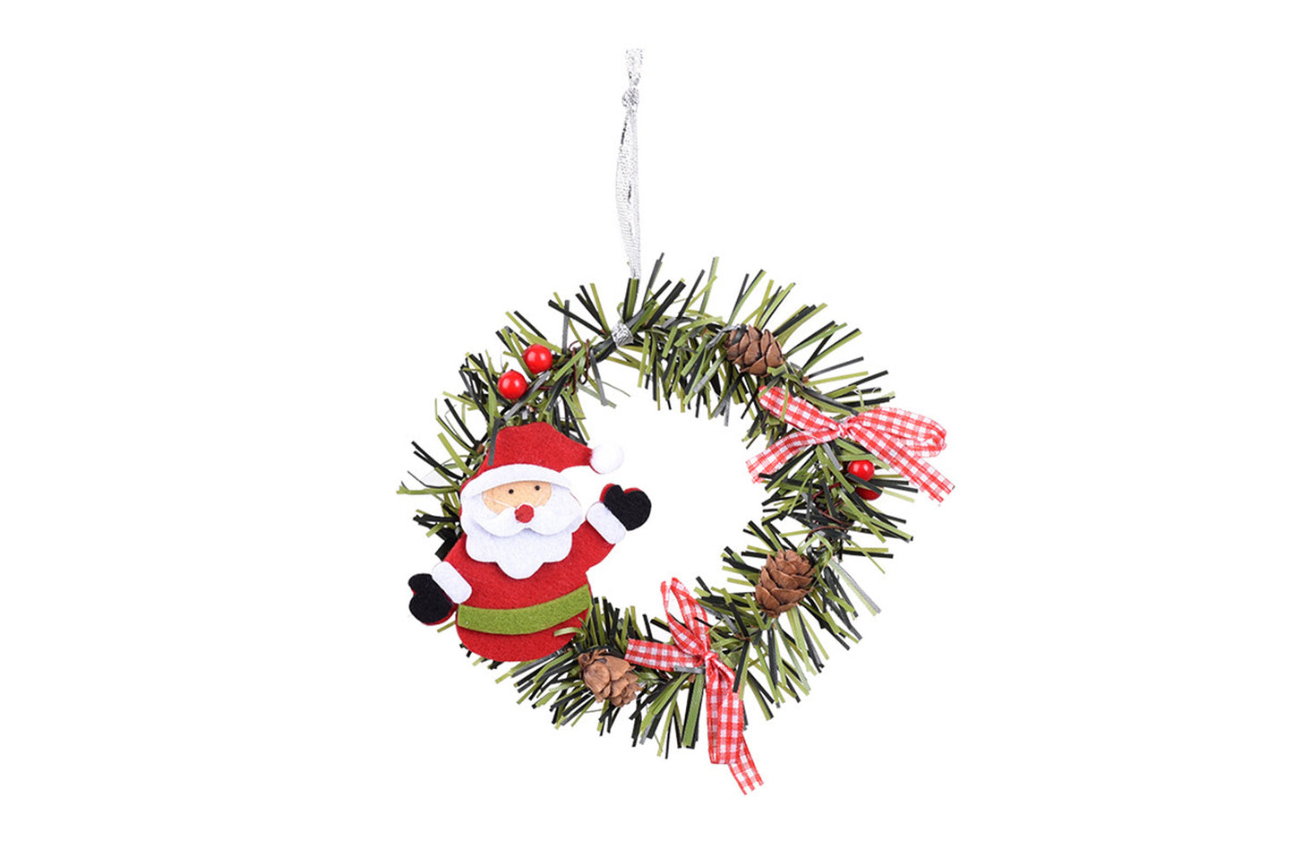 **Christmas PVC Wreath Pendant - Pine Cone Decoration**