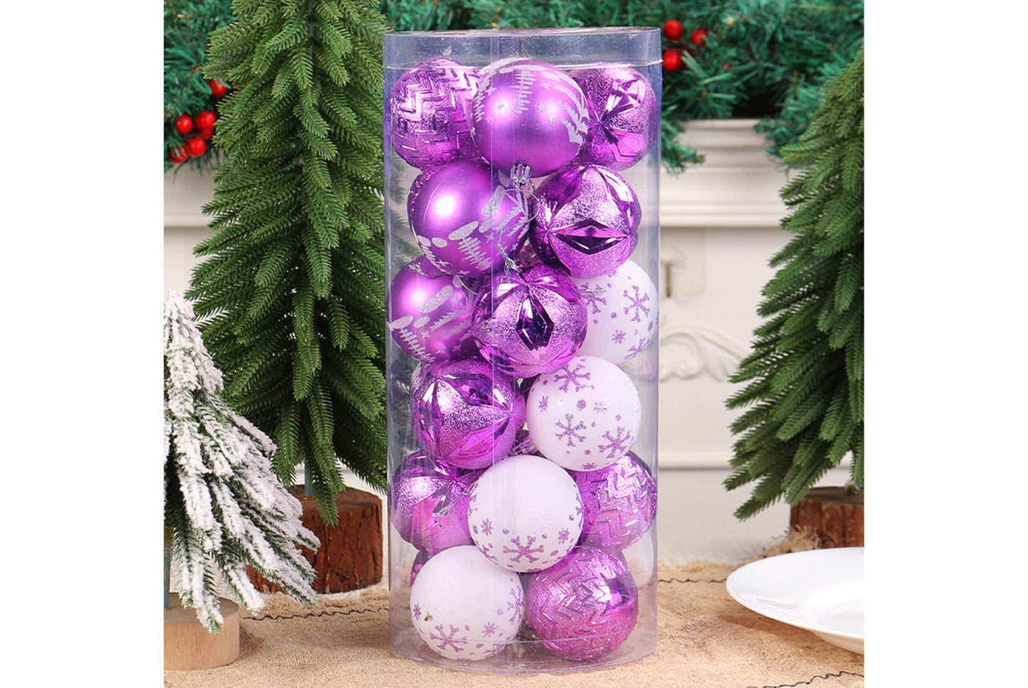 Painted Electroplated Christmas Ball Set - Shaped Christmas Tree Decorative Pendants