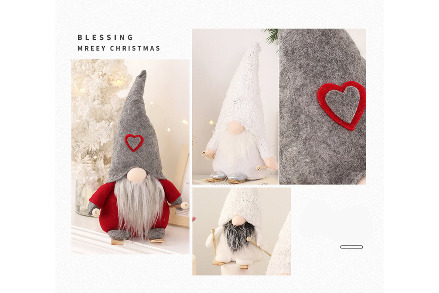 35cm Skiing Faceless Old Man Doll