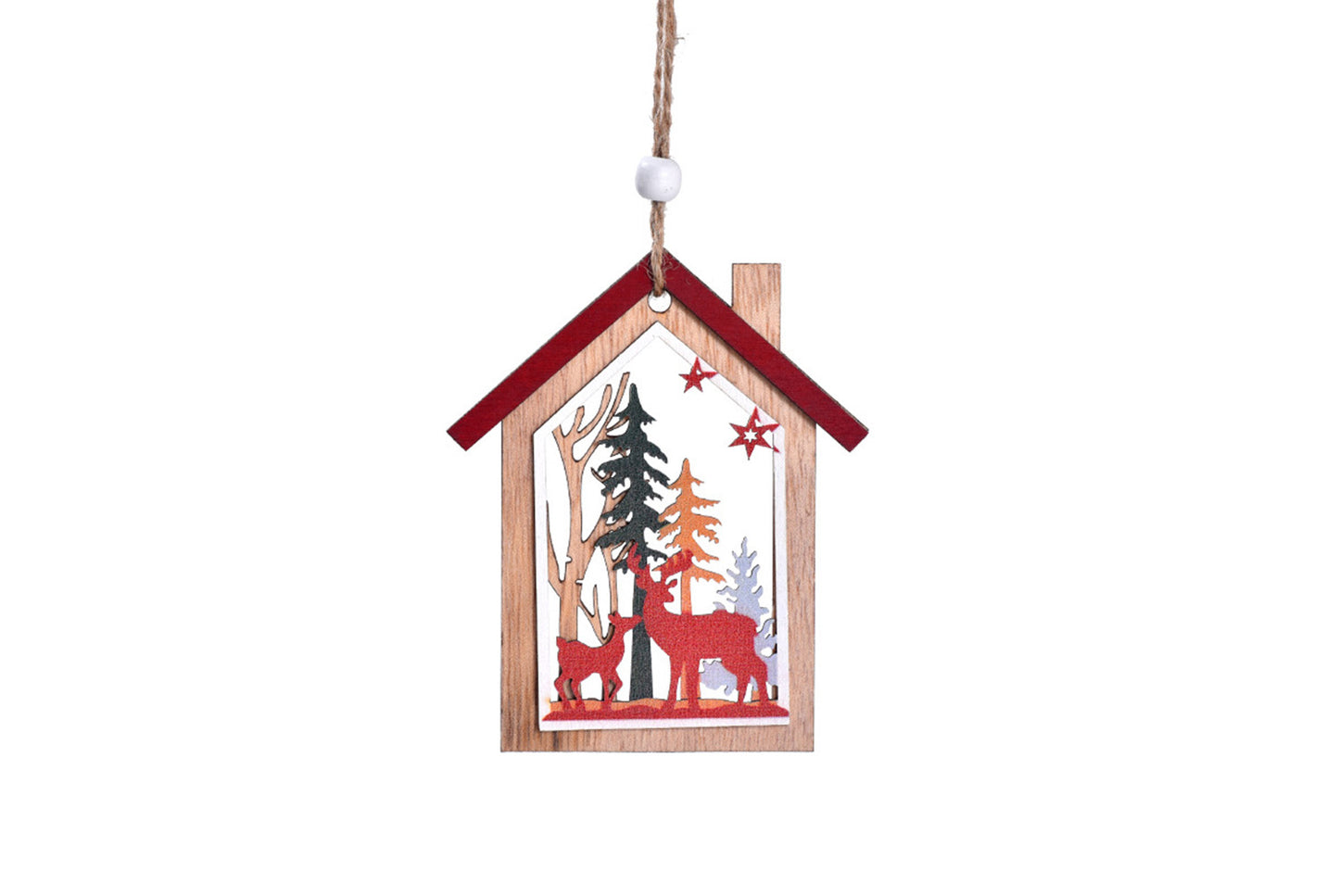 **Christmas Wooden Hollow Pendant - Holiday Tree Ornaments**