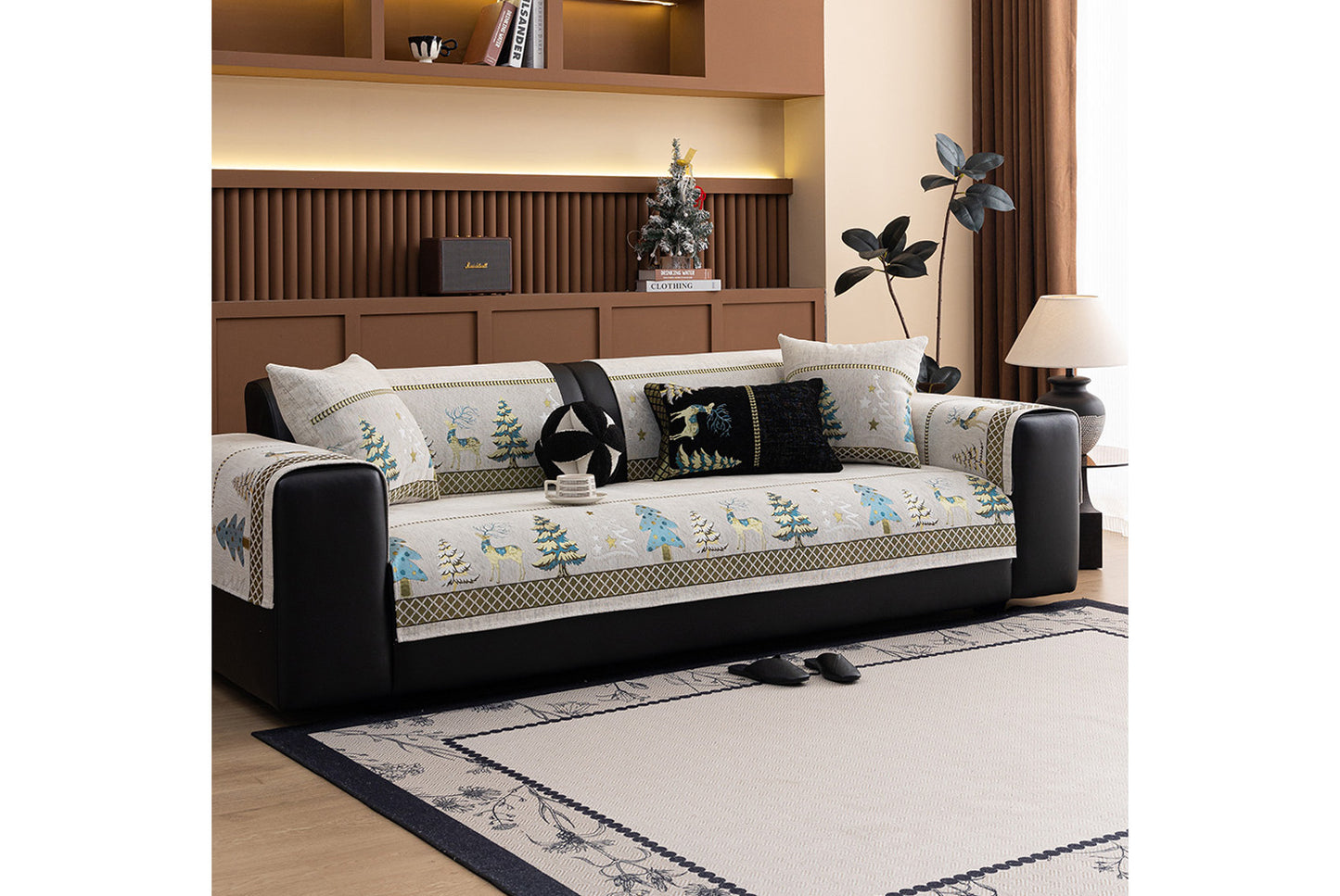 **Autumn/Winter Chenille Anti-Slip Sofa Cushion (Full Cover Sofa Cover)**