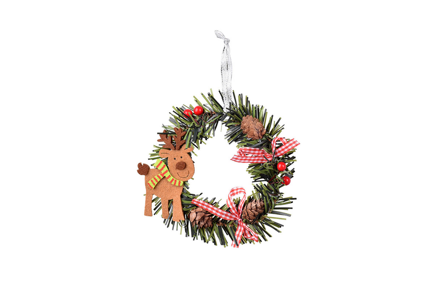 **Christmas PVC Wreath Pendant - Pine Cone Decoration**