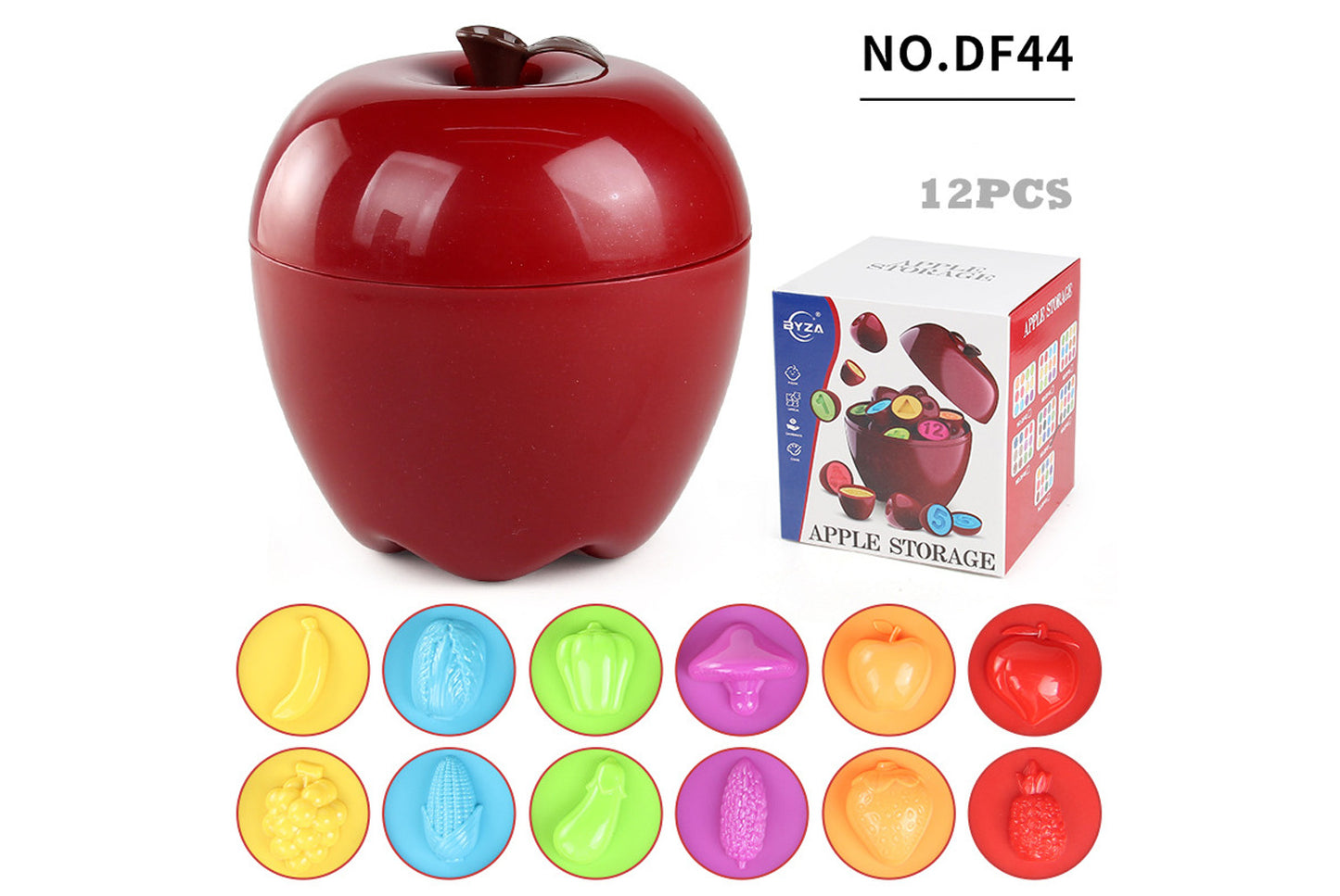**Apple-Shaped Matching Box - Early Education Color Recognition Puzzle Set**