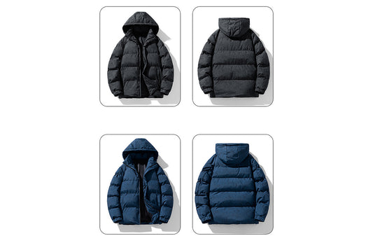 **Men's Hooded Cotton Jacket (Thickened, Warm, Multiple Colors Available)**