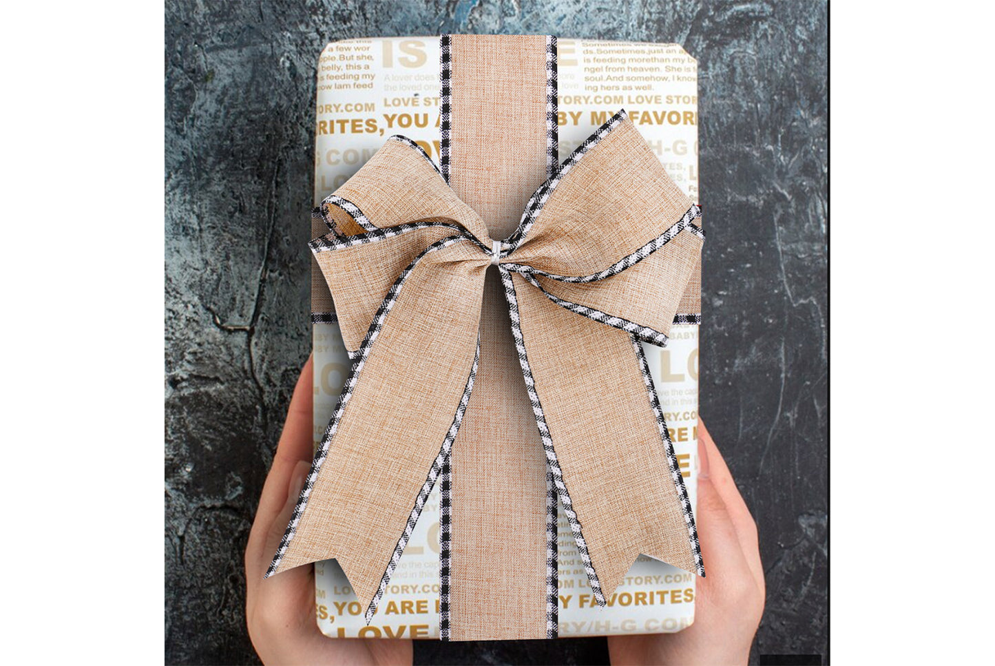 Christmas Linen Plaid Ribbon - DIY Gift Wrapping Decorative Ribbon