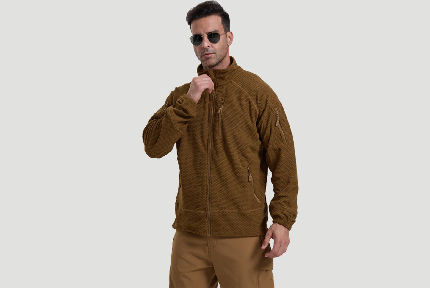 **Men's Tactical Fleece Jacket Stand Collar Liner**