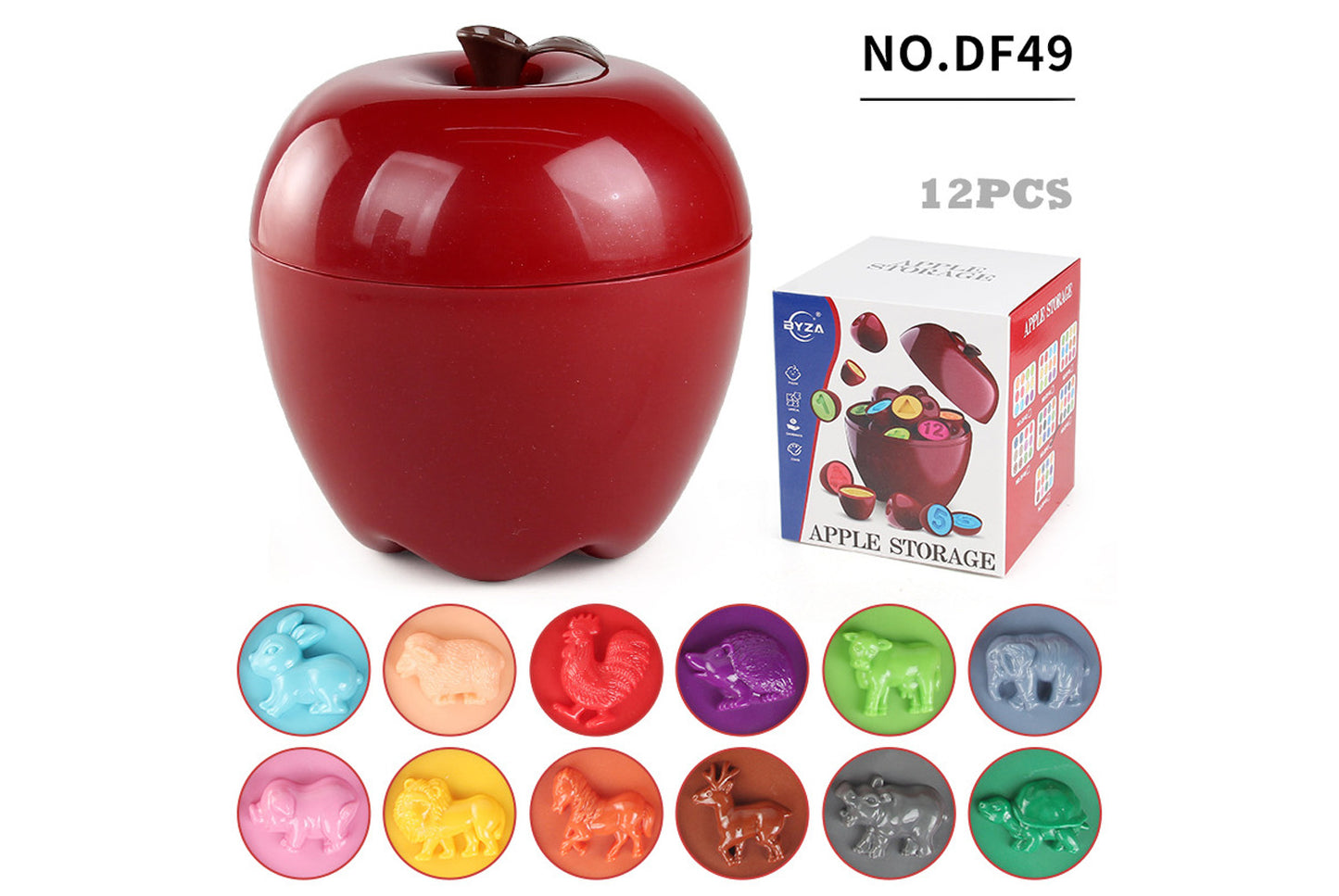 **Apple-Shaped Matching Box - Early Education Color Recognition Puzzle Set**