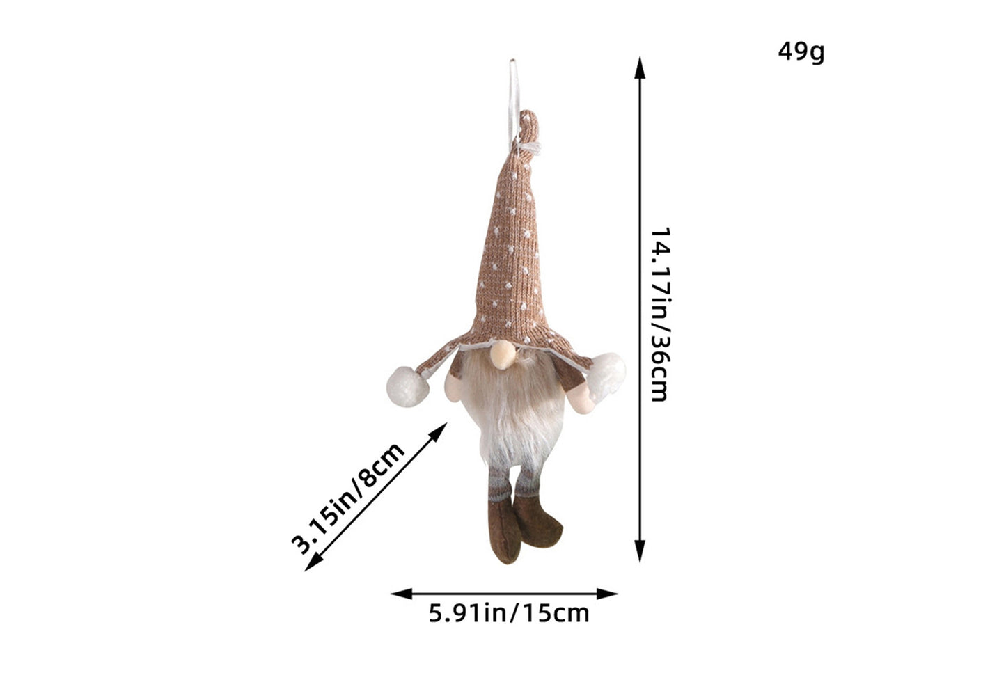 Christmas Forest Old Man Pendant - Knitted Hat Seated Faceless Doll Decoration