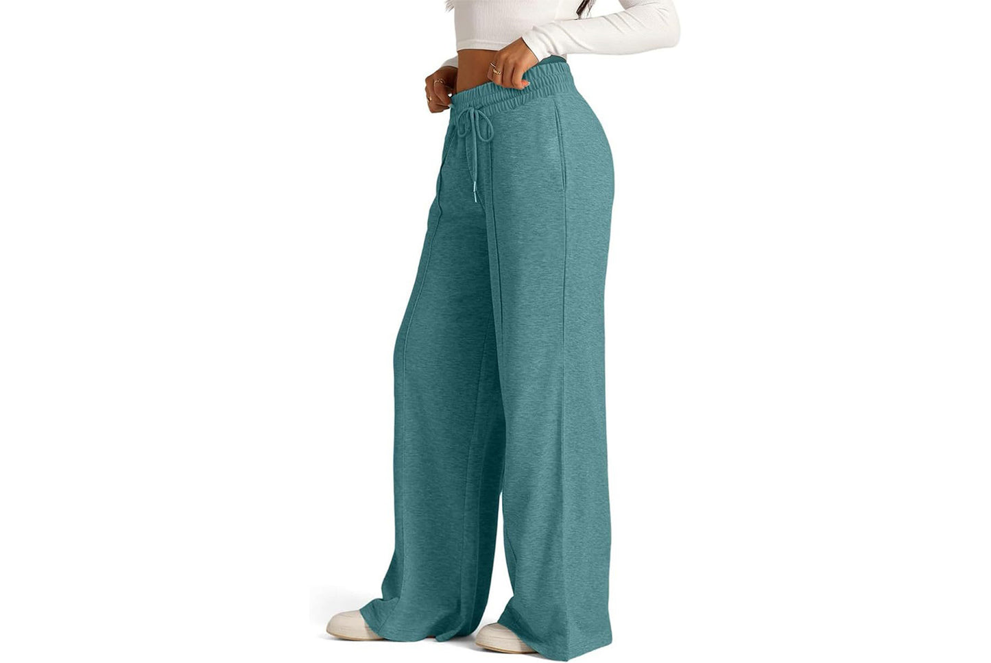 Women's Solid Color Casual Wide-Leg Sweatpants