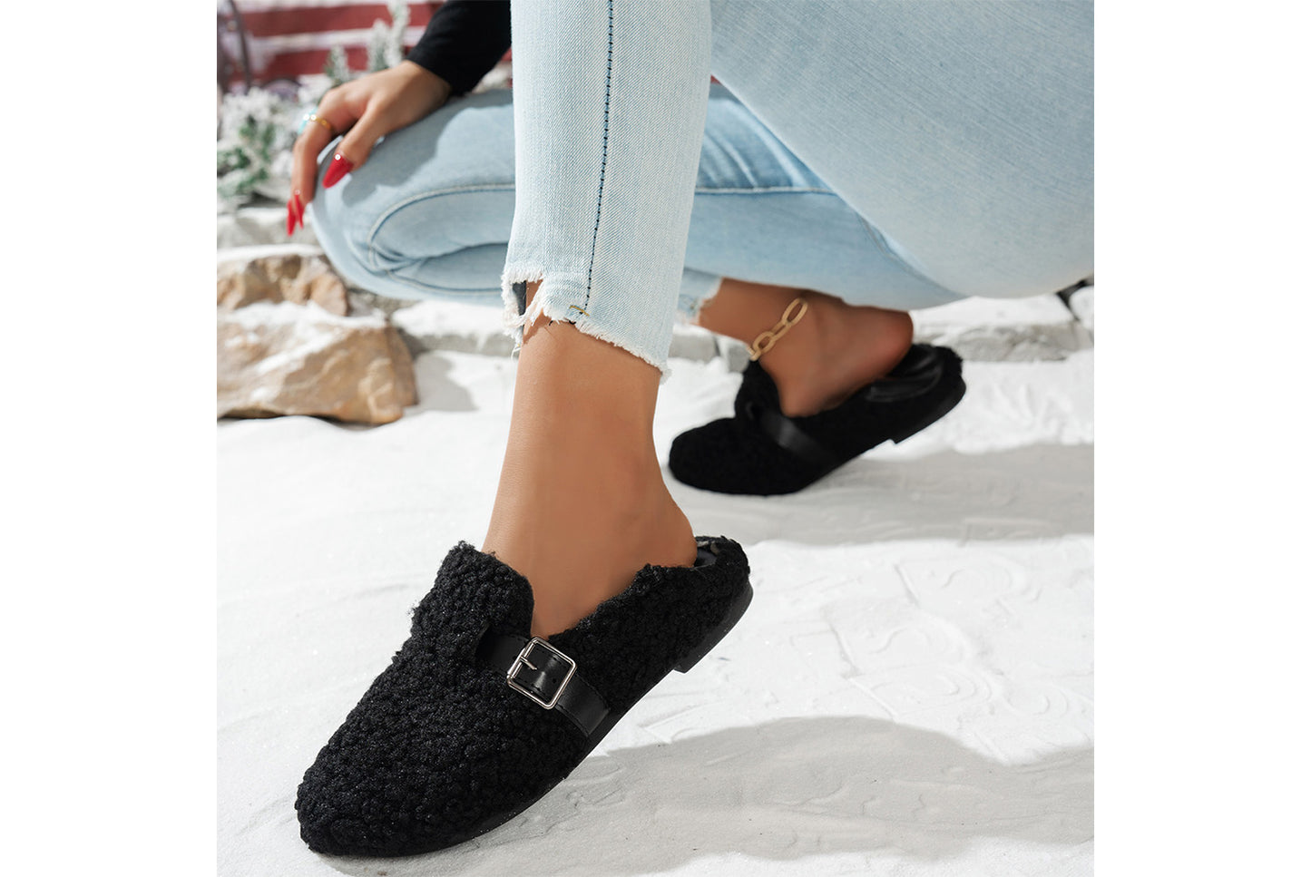 **Women's Low-Top Lambswool Warm Cotton Shoes**