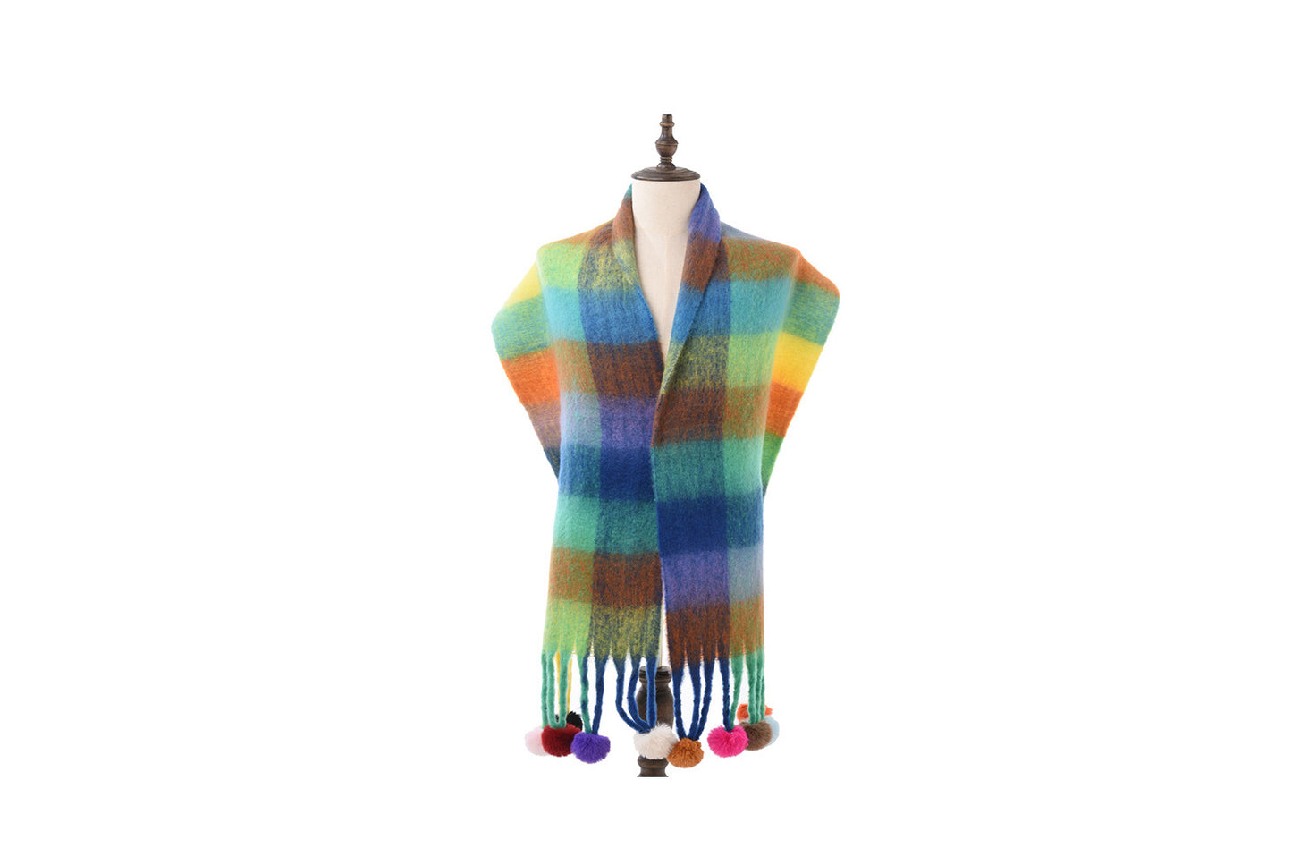 **Plaid Striped Thickened Scarf**