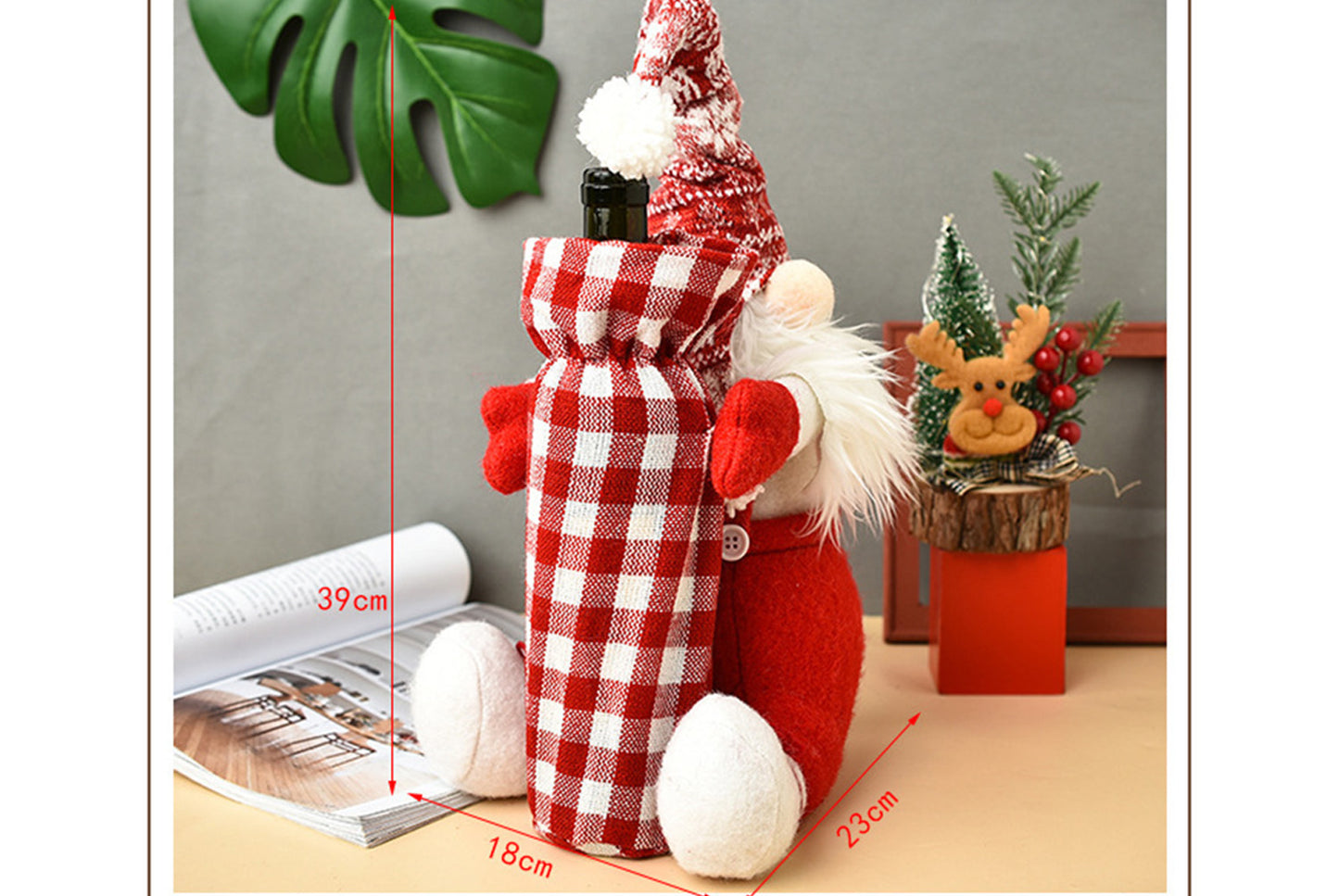 Christmas Faceless Doll Wine Bottle Holder