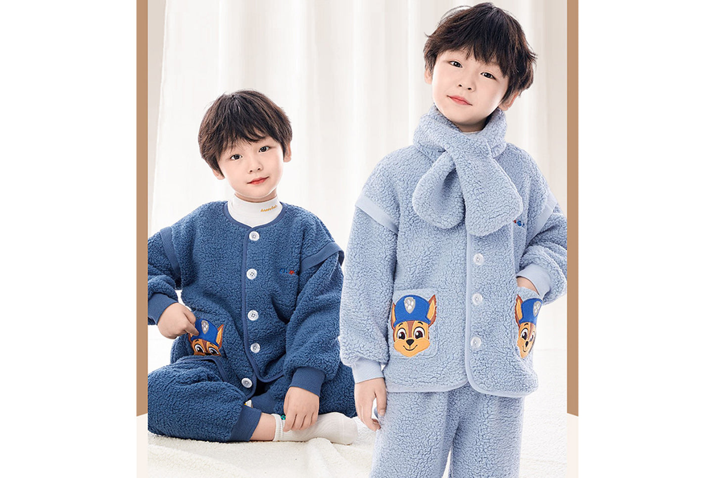 **Paw Patrol Children's Fleece Warm Homewear Three-Piece Set**