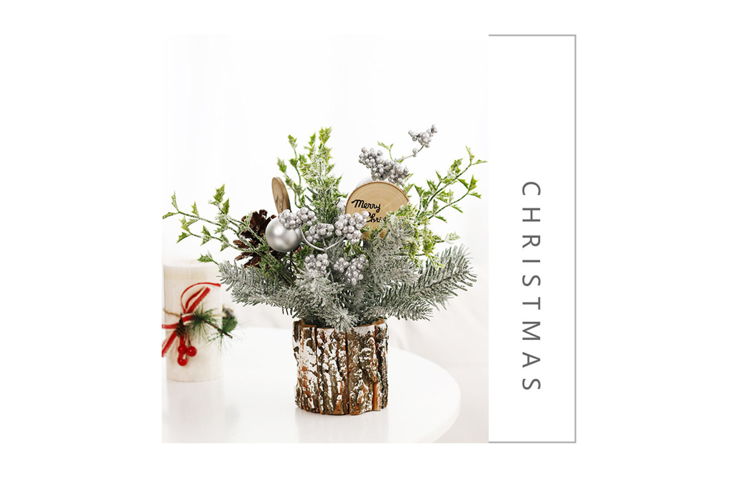 30cm Flocked Pine Cone Simulated Christmas Tree