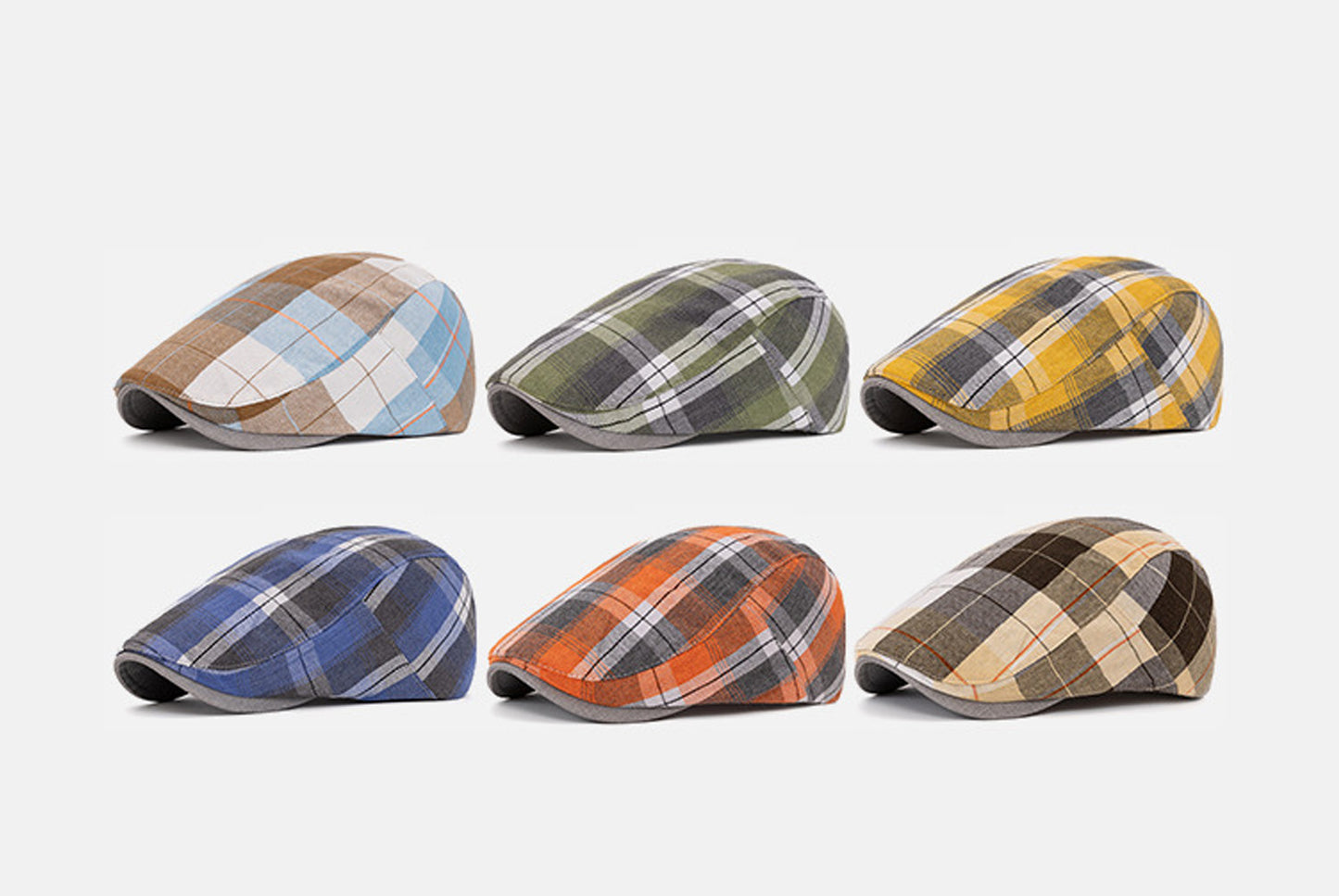 **Colorful Checkered Beret (Adjustable Head Circumference)**