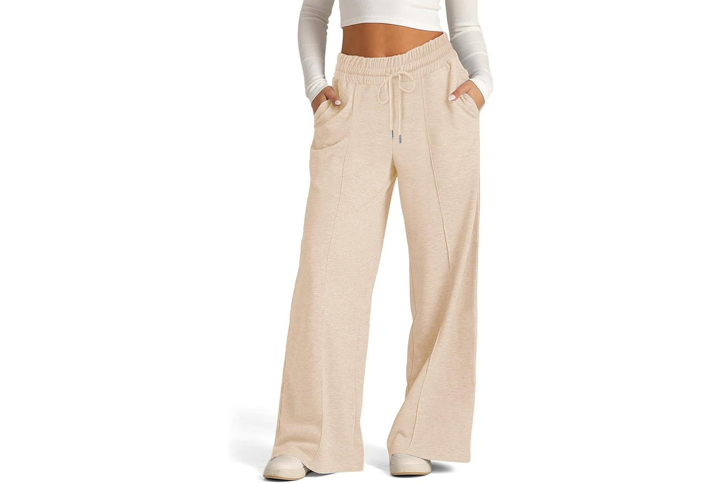 Women's Solid Color Casual Wide-Leg Sweatpants