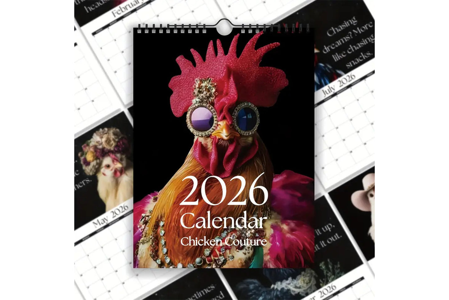 **2026 Funny Chicken Wall Calendar with Confident Quotes**
