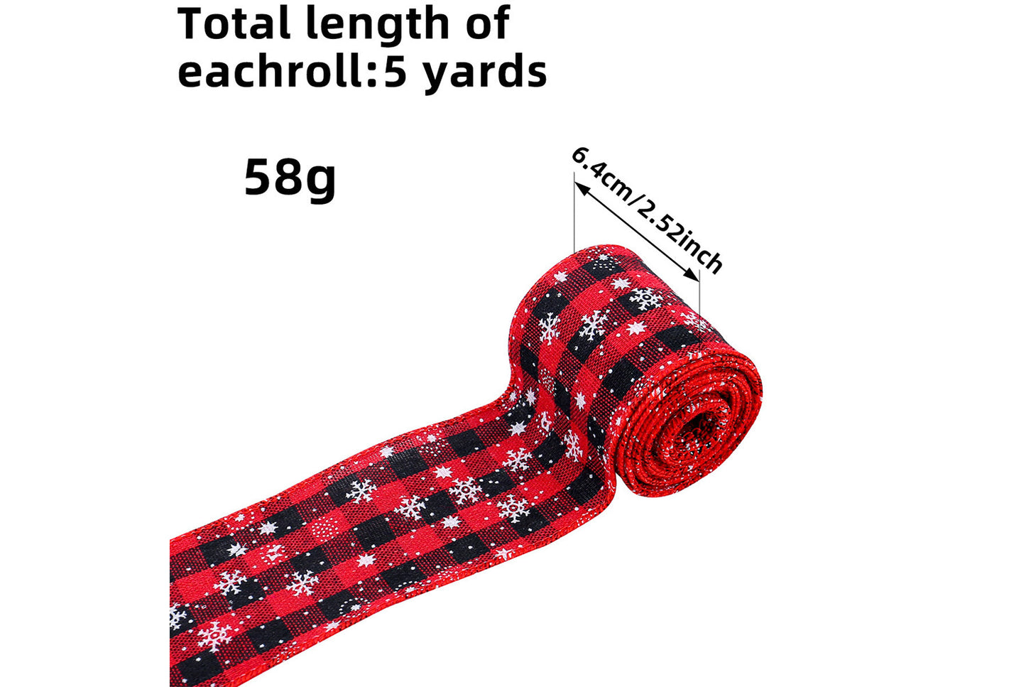 Christmas Snowflake Plaid Ribbon