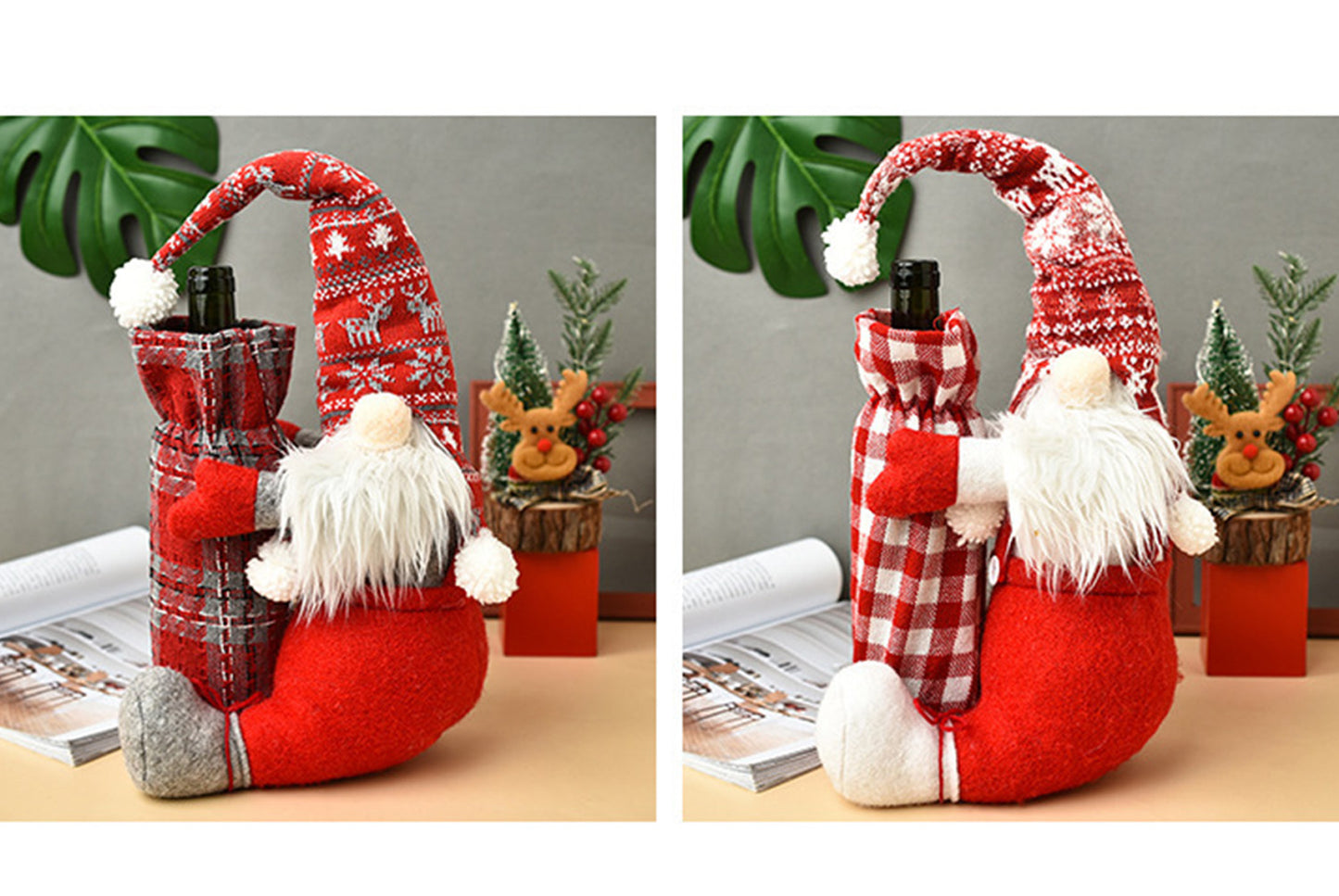 Christmas Faceless Doll Wine Bottle Holder