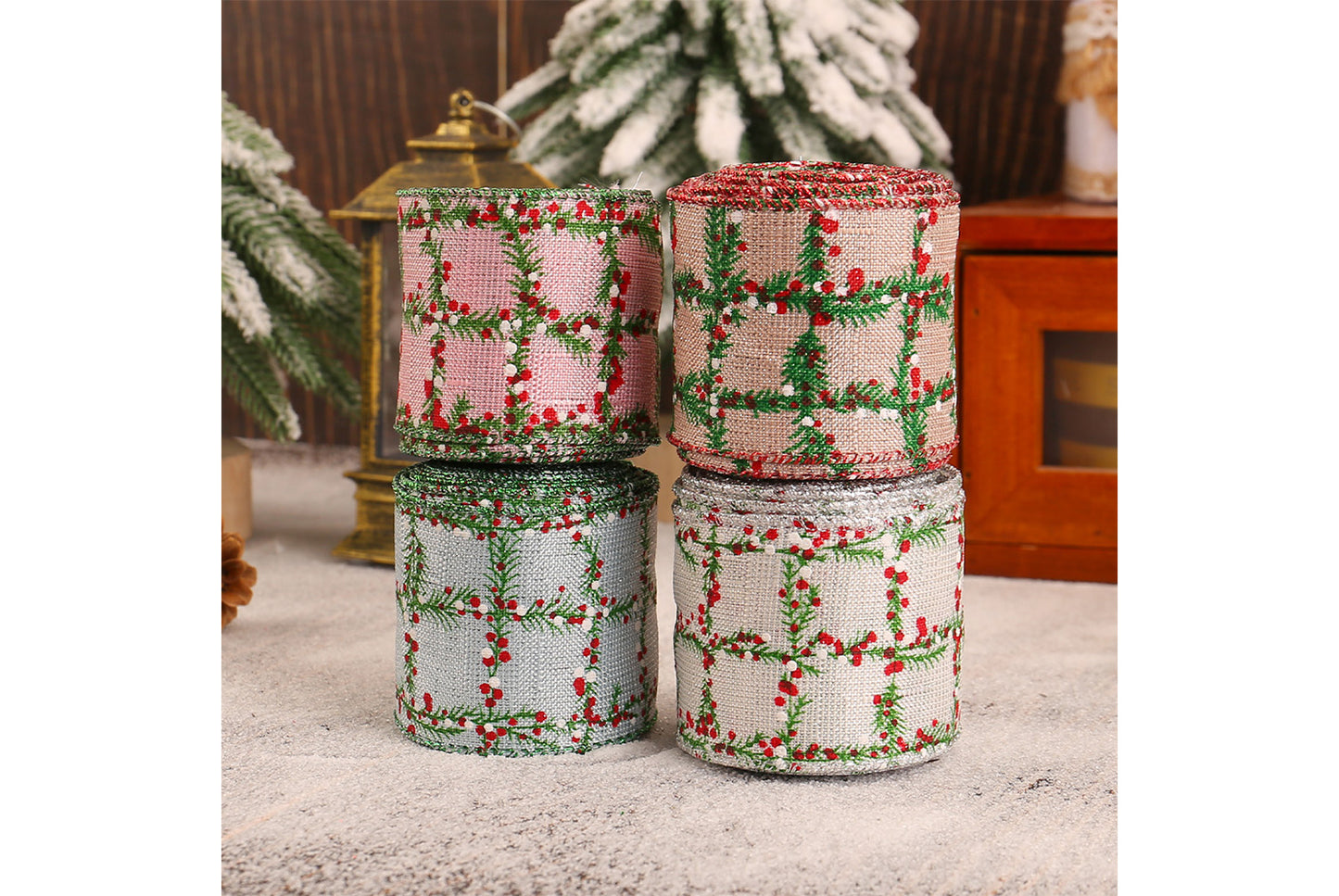 Christmas Plaid Ribbon Roll - Gift Wrapping Decorative Ribbon