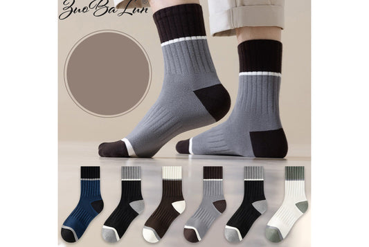 Color-Blocked Mid-Calf Sports Socks
