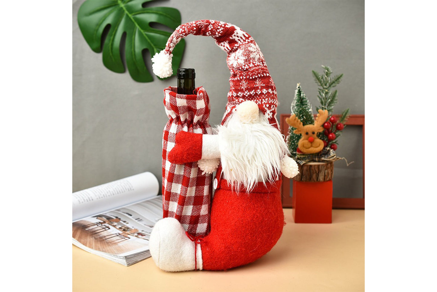 Christmas Faceless Doll Wine Bottle Holder