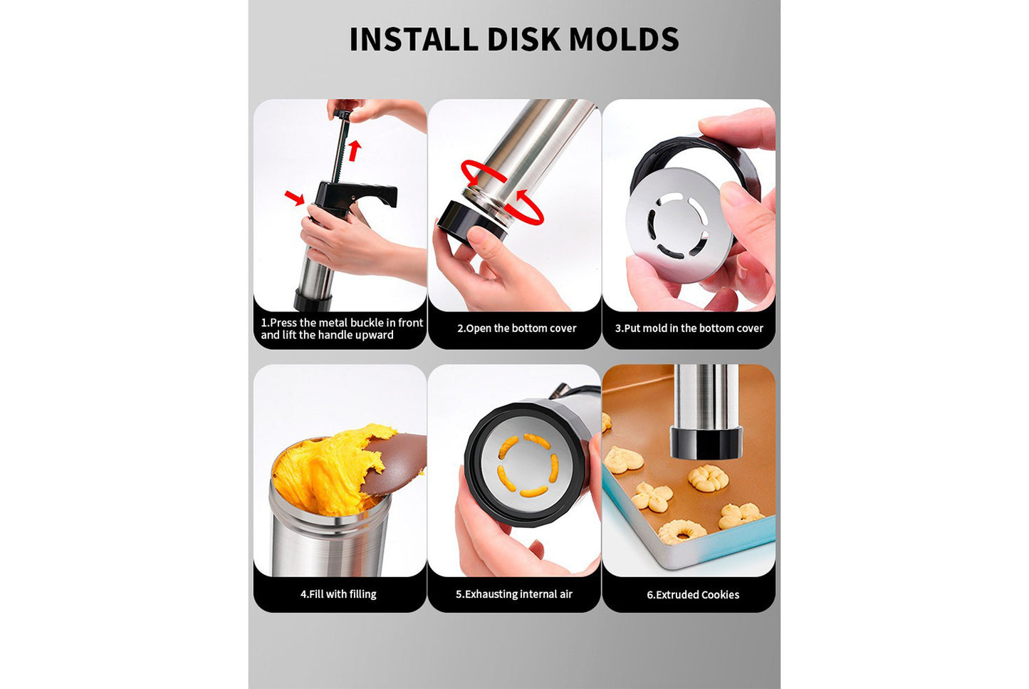 Stainless Steel Cookie Gun